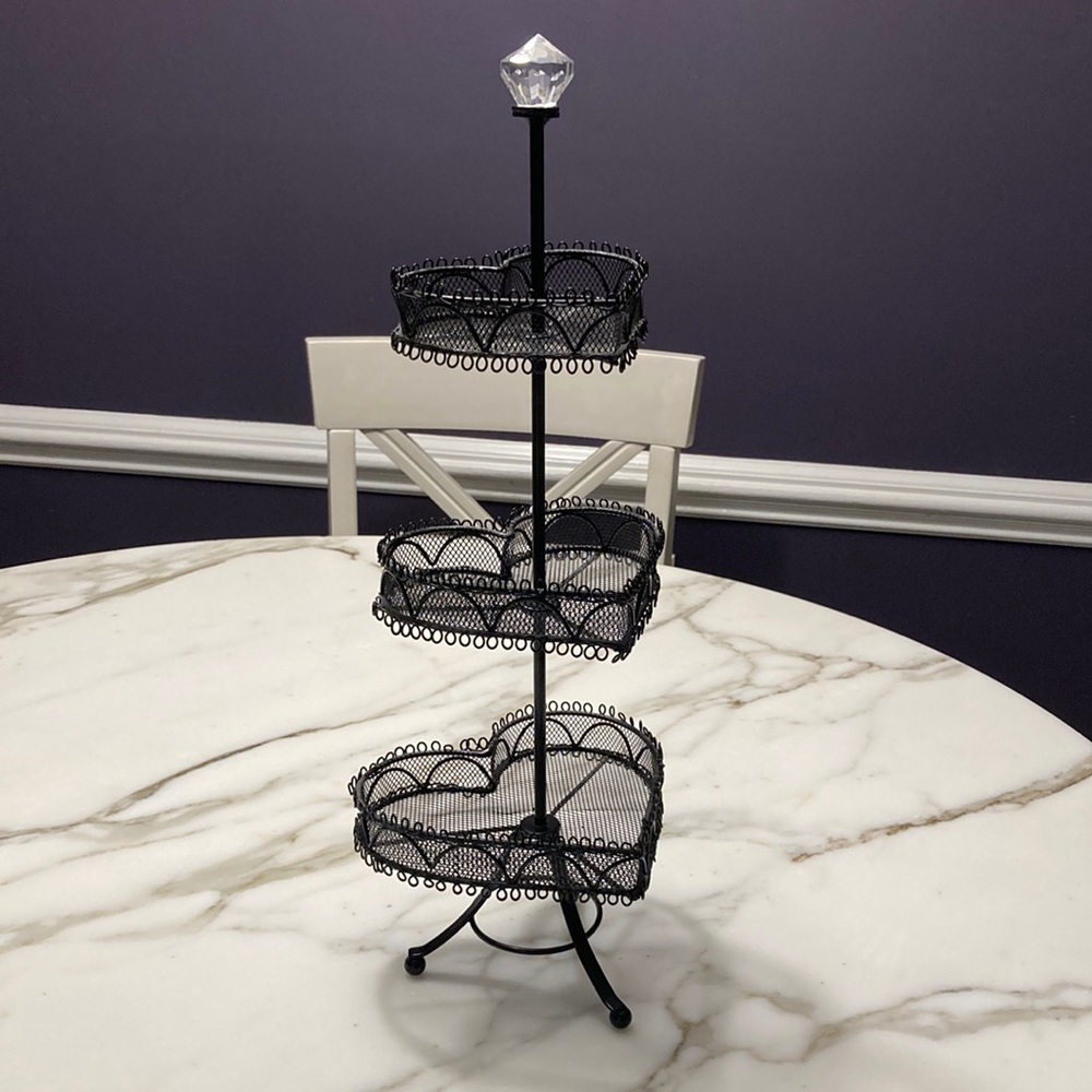 3 Tier heart tower jewelry holder.